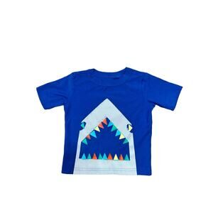Tea Collection Baby Boy Short Sleeve T-Shirt Shirt 12-18m Jaws Shark Teeth
